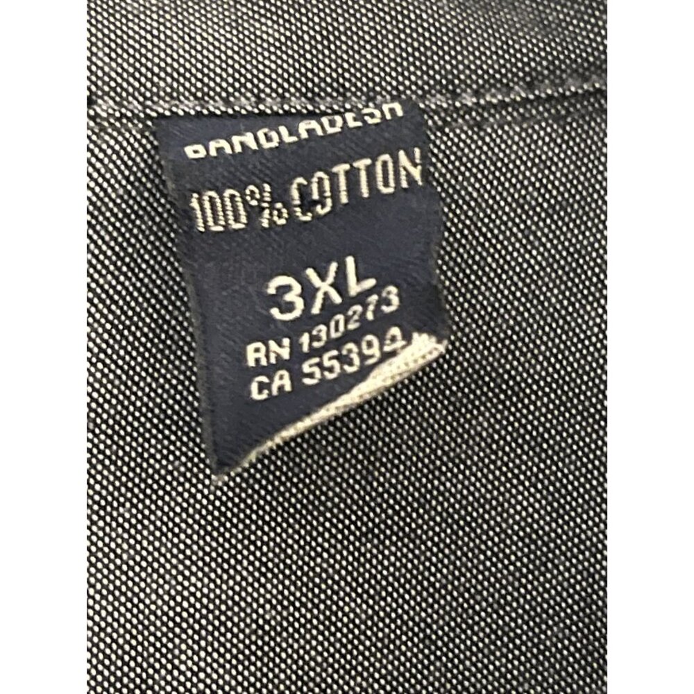 Wrangler Mens 3XL XXXL Gray & Blue Checkered Flannel Work Chore Shirt - Picture 3 of 10